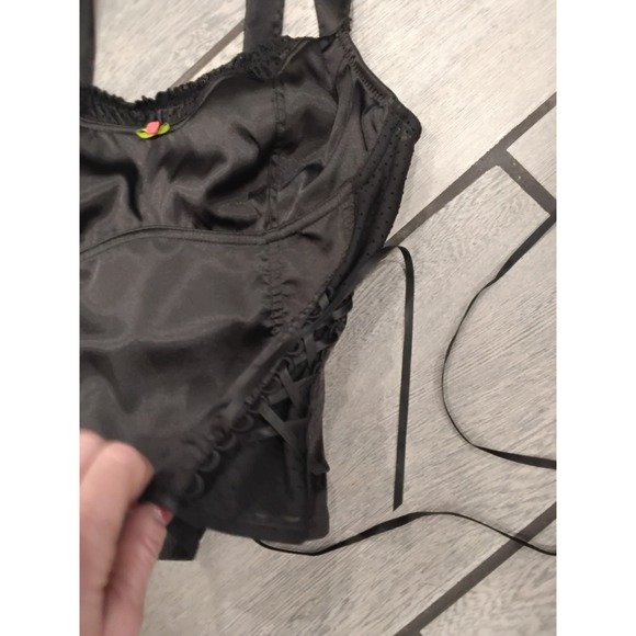 Urban Outfitters Black Corset Top Lace Up Side Sweetheart Neckline - Picture 3 of 5